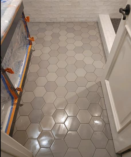 Hexagon floor tile