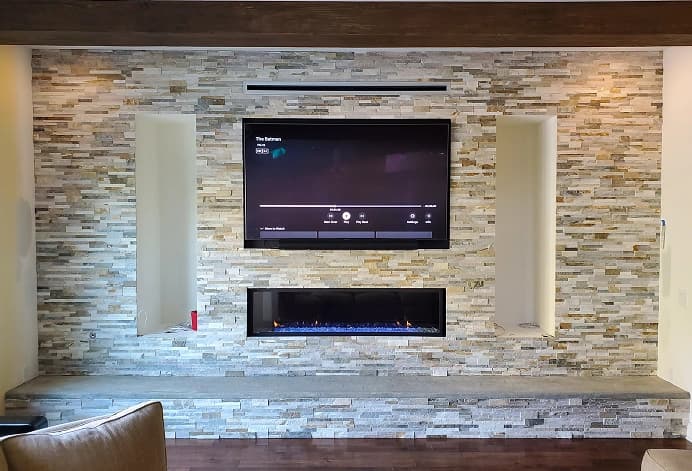 fireplace and entertainment wall